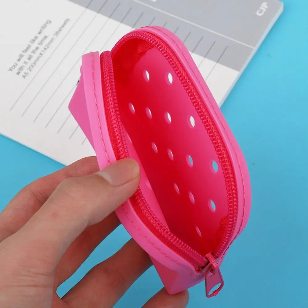 Holes Soft Silicone Mini Wallet Zipper Coin Purses Card Holder Money Bag Girls Zipper Pouch Storage Bag Organizer Kids Gift Chez.shoptime