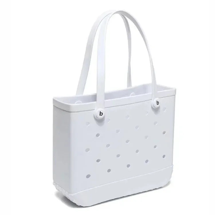 M/L/XL Beach Bag Fashion EVA Waterproof Rubber Picnic Storage Basket Travel Shopping Handbag Women Shoulder Solid Color Tote Bag Chez.shoptime