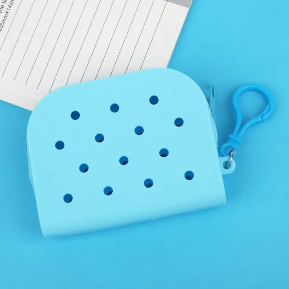 Holes Soft Silicone Mini Wallet Zipper Coin Purses Card Holder Money Bag Girls Zipper Pouch Storage Bag Organizer Kids Gift Chez.shoptime