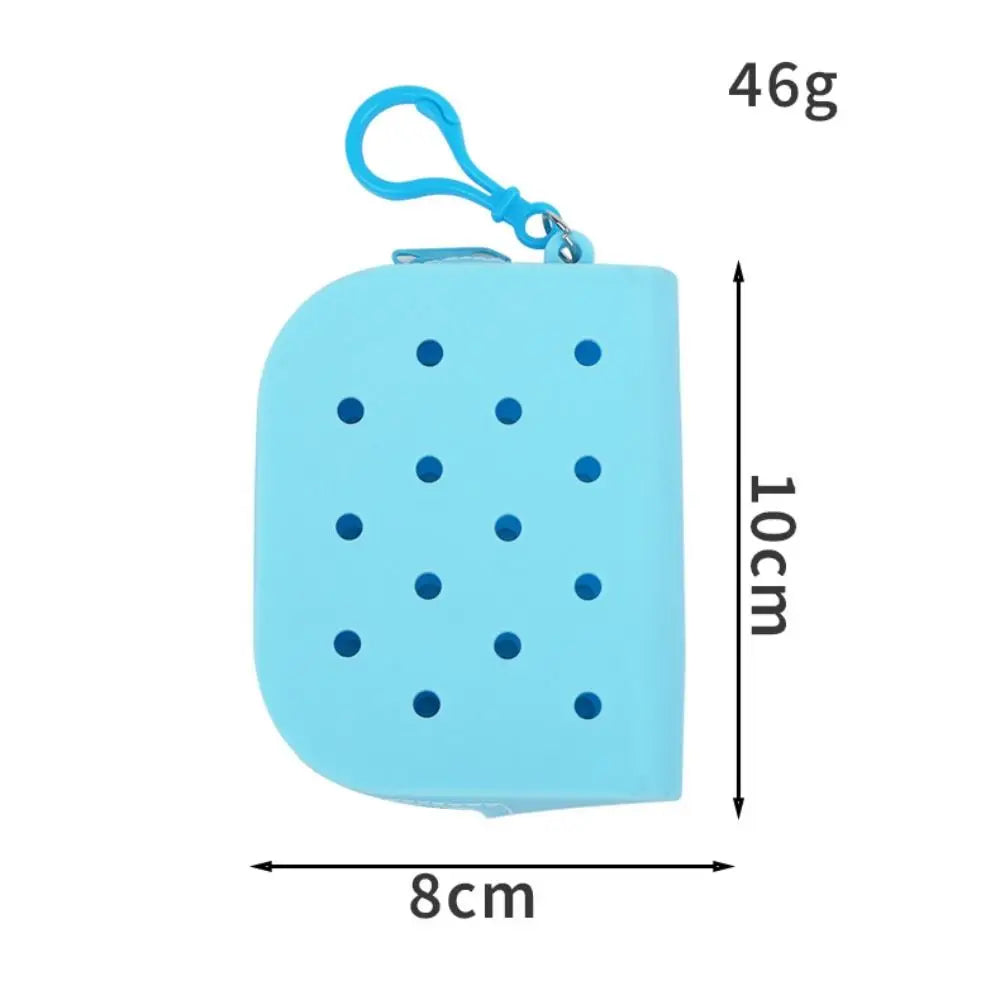 Holes Soft Silicone Mini Wallet Zipper Coin Purses Card Holder Money Bag Girls Zipper Pouch Storage Bag Organizer Kids Gift Chez.shoptime