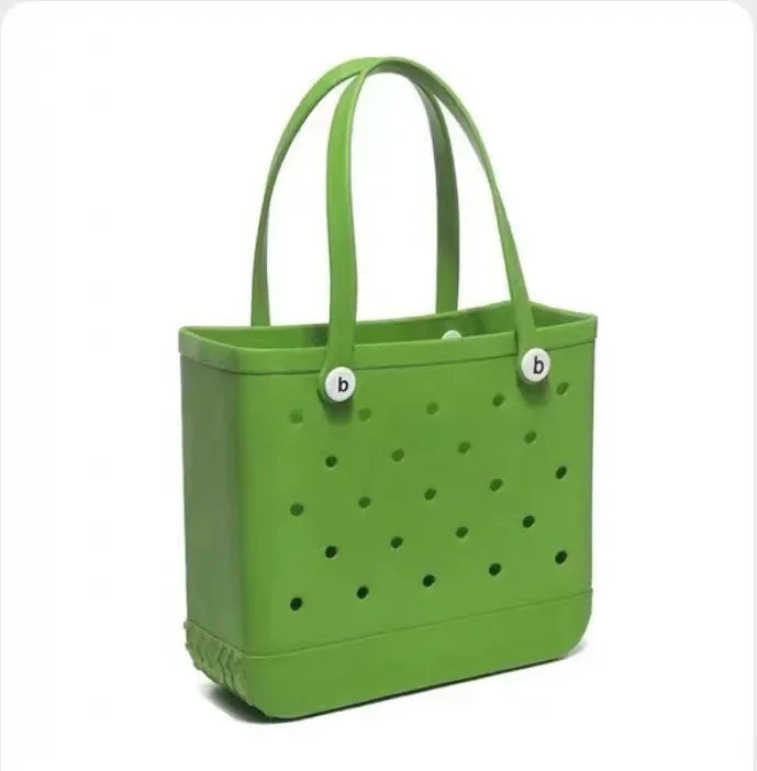 M/L/XL Beach Bag Fashion EVA Waterproof Rubber Picnic Storage Basket Travel Shopping Handbag Women Shoulder Solid Color Tote Bag Chez.shoptime