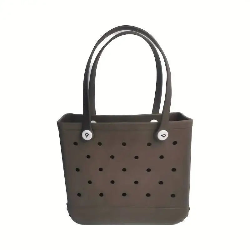 M/L/XL Beach Bag Fashion EVA Waterproof Rubber Picnic Storage Basket Travel Shopping Handbag Women Shoulder Solid Color Tote Bag Chez.shoptime