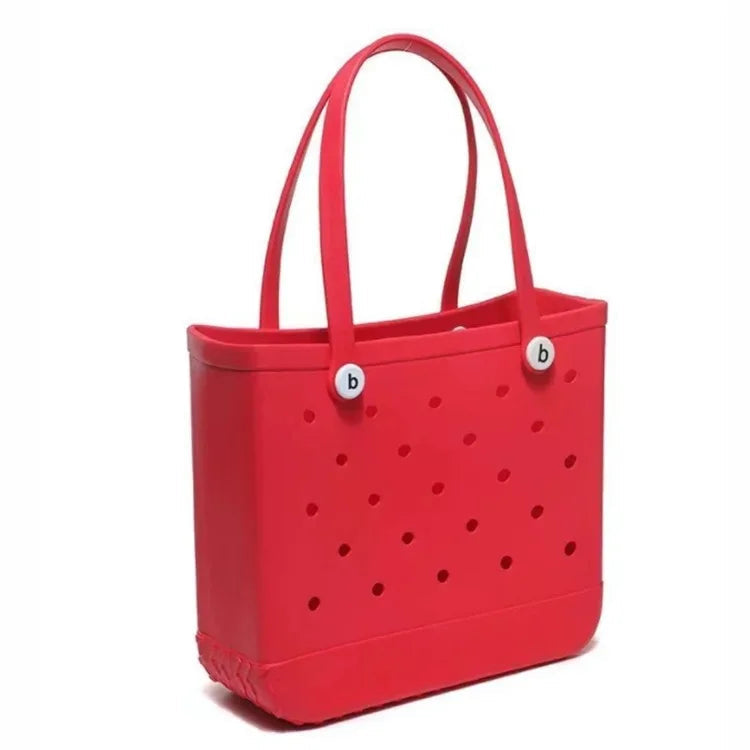 M/L/XL Beach Bag Fashion EVA Waterproof Rubber Picnic Storage Basket Travel Shopping Handbag Women Shoulder Solid Color Tote Bag Chez.shoptime