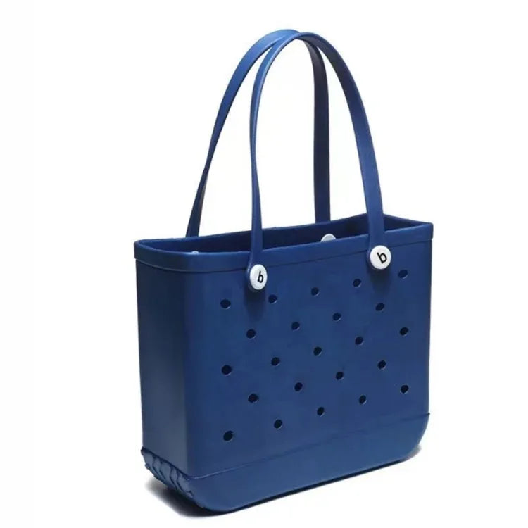 M/L/XL Beach Bag Fashion EVA Waterproof Rubber Picnic Storage Basket Travel Shopping Handbag Women Shoulder Solid Color Tote Bag Chez.shoptime