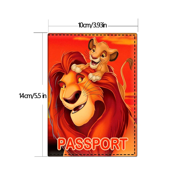 The King Lion Simba Passport Cover PU Leather Cards Case Travel Passport Holder Wallet Document Tickets Organizer Case Women Men Chez.shoptime
