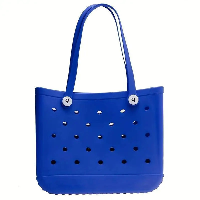 M/L/XL Beach Bag Fashion EVA Waterproof Rubber Picnic Storage Basket Travel Shopping Handbag Women Shoulder Solid Color Tote Bag Chez.shoptime