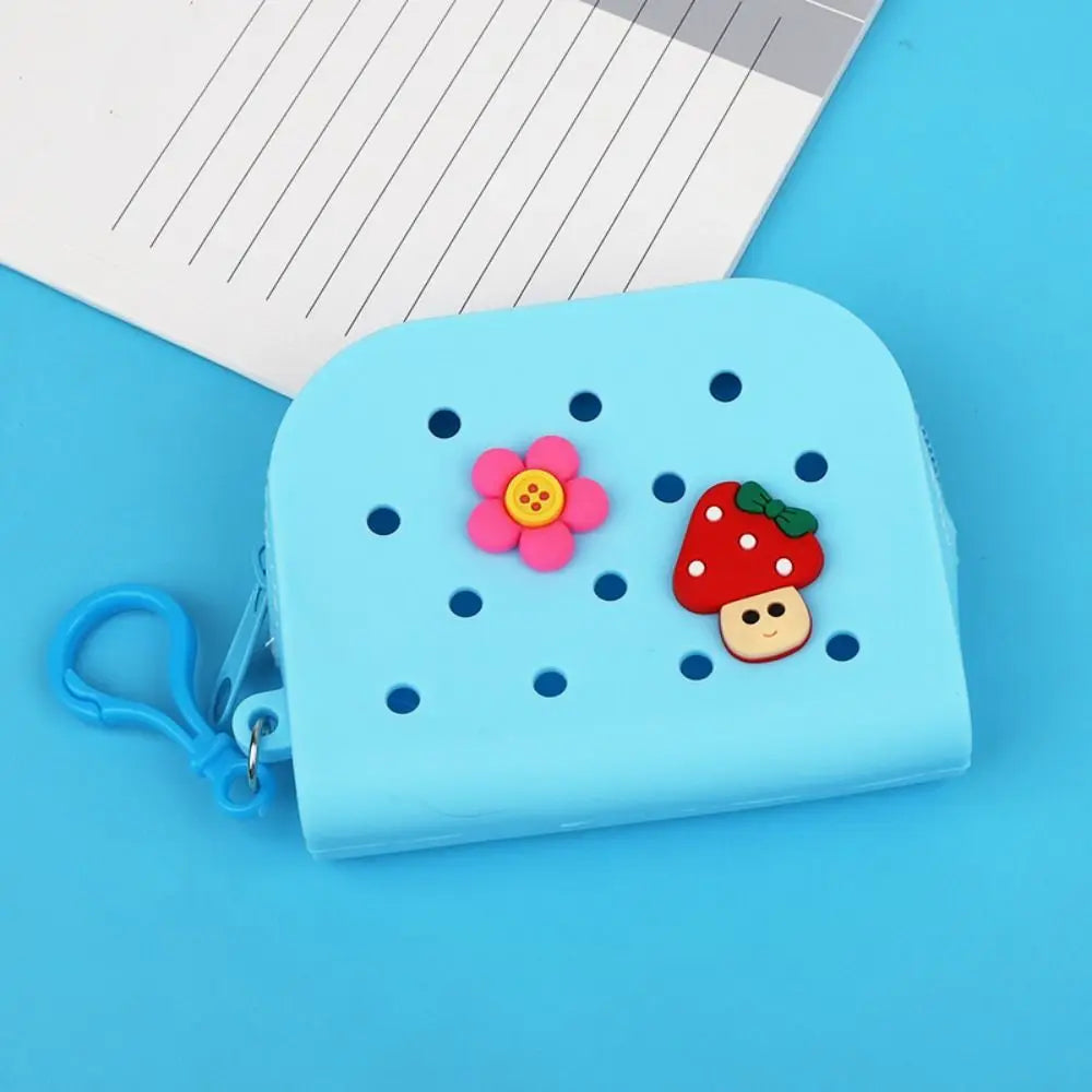 Holes Soft Silicone Mini Wallet Zipper Coin Purses Card Holder Money Bag Girls Zipper Pouch Storage Bag Organizer Kids Gift Chez.shoptime