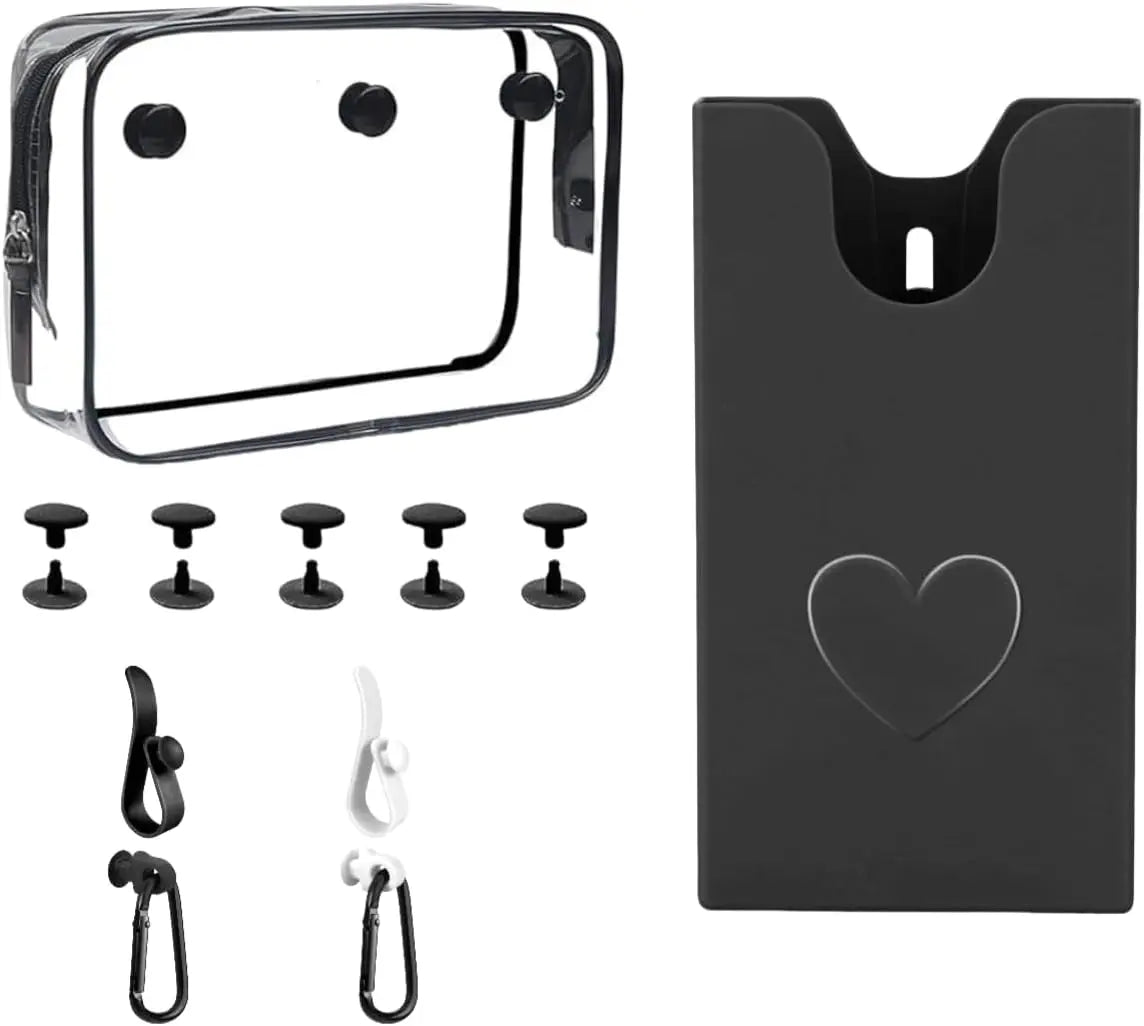 Accessories for Bogg Bag, Clear Toiletry Bag Compatible for Beach Bag, Cell Phone Holder, Hooks and Key Chain Set Chez.shoptime