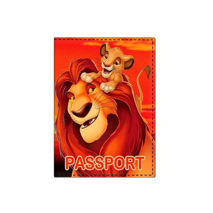 The King Lion Simba Passport Cover PU Leather Cards Case Travel Passport Holder Wallet Document Tickets Organizer Case Women Men Chez.shoptime
