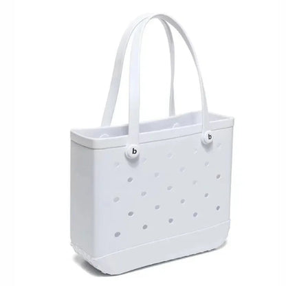 M/L/XL Beach Bag Fashion EVA Waterproof Rubber Picnic Storage Basket Travel Shopping Handbag Women Shoulder Solid Color Tote Bag Chez.shoptime