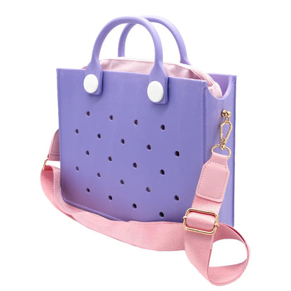 The orange guy New EVA Casual Strand Waterproof Travel Tote Bag Women Fashion Punched Handbag Fit Charms Outdoor Beach Bags Chez.shoptime