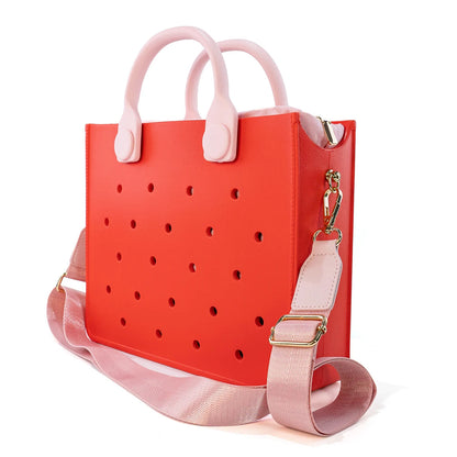 The orange guy New EVA Casual Strand Waterproof Travel Tote Bag Women Fashion Punched Handbag Fit Charms Outdoor Beach Bags Chez.shoptime