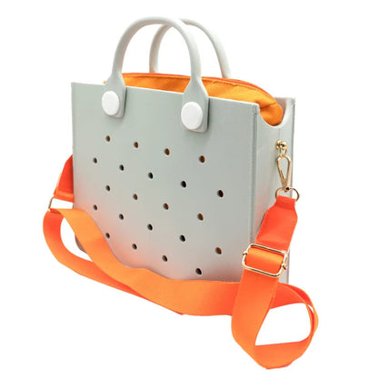 The orange guy New EVA Casual Strand Waterproof Travel Tote Bag Women Fashion Punched Handbag Fit Charms Outdoor Beach Bags Chez.shoptime